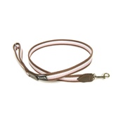 Dogs & Horses - Brown, White & Pink Wide Striped Webbing Lead