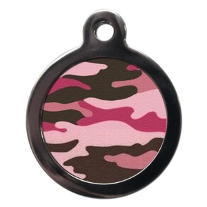 Camo Pet ID Tag - Pink