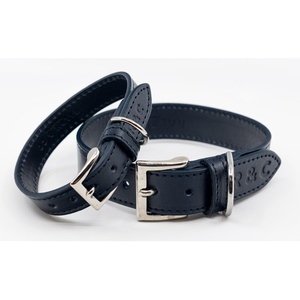 Leather dog collar (Rimini) - Midnight Blue