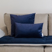 The Lounging Hound - Velvet Scatter Cushion - Ink