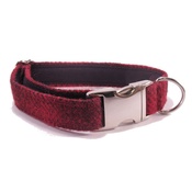 My McDawg - Red Check Harris Tweed Dog Collar
