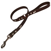 Creature Clothes - Chocolate Silver Dogs Classic Leather Dog Lead