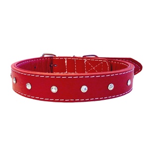 Diamante Rhinestone Dog Collar - Red