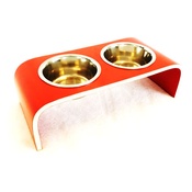 Lola and Daisy - Red Raised Cat & Dog Feeder