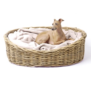 Greywash Oval Rattan Basket