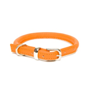D&H Rolled Leather Collar - Orange