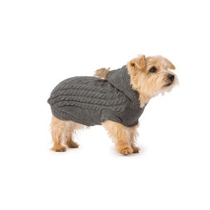 Cable Knit Dog Hoody – Grey