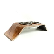 Lola and Daisy - Burled Amberwood Small Pet Feeder