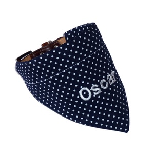 Personalised Dog Bandana – Navy & White Polka Dot