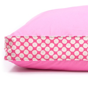 Two Tone Dog Bed - Pink & Daisy Stripe