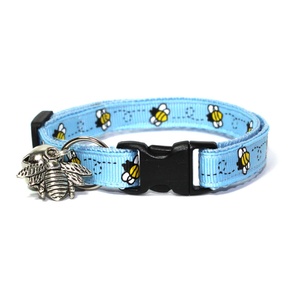 Blue Bumblebees Safety Cat Collar