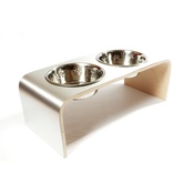 Lola and Daisy - Aluminium & Birch Raised Pet Feeder