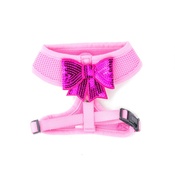 Pet Pooch Boutique - Pink Sequined Bow Dog Harness
