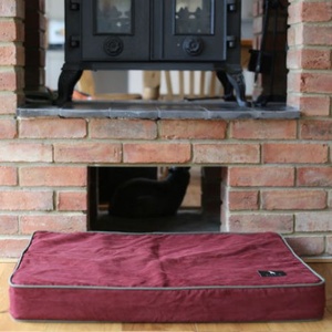 Memory Foam Corduroy Dog Bed – Wine