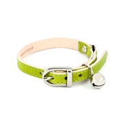 Linny - Lime Leather Cat Collar