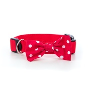 Pet Pooch Boutique - Red Polka Bowtie Dog Collar 1" Width