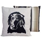 Tomato Catshop - Flat Coat Retriever Onyx Stripe Cushion
