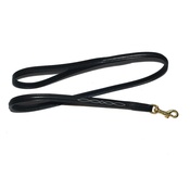 Pear Tannery - Embroidered Leather Dog Lead – Black