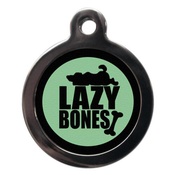 PS Pet Tags - Green Lazy Bones Pet ID Tag