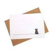Jin Designs - Set of 12 Sitting Cat Notecards