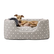 Charley Chau - Deeply Dishy Luxury Dog Bed - Dotty Dove Grey