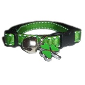 Zukie Style - Irish Green Shamrock Cat Collar With Charm