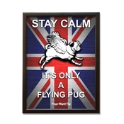 Pugs Might Fly - Union Jack Framed Poster - Red, White & Blue