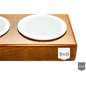 Bowl&Bone Duo Dog Bowl Ceramic Amber