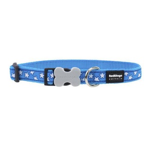 Red Dingo Patterned Dog Collar - Turquoise/White Stars