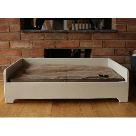 dog bed with wooden frame