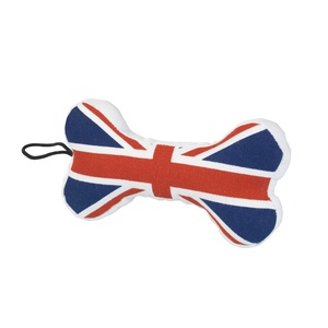 Union Jack Bone Squeaky Dog Toy
