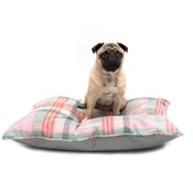 Mutts & Hounds - Macaroon Check Pillow Dog Bed
