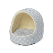 House of Paws - Fleece Star Hooded Kitten Bed - Blue