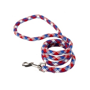 Braided Dog Lead – Red, White & Blue