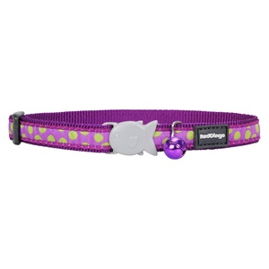 Green Spots on Purple Cat Collar