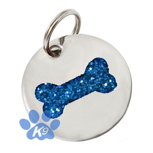K9 Small Blue Bone Cat ID Tag