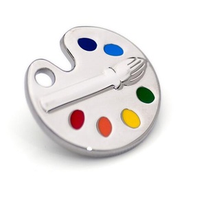 Silver Paint Palette Dog Tag