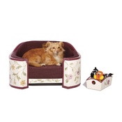 Katalin zu Windischgraetz - White, Aubergine & Green French Provincial Dog Sofa