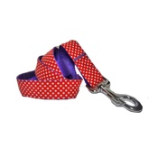 Pet Pooch Boutique - Polka Dot Dog Lead - Red 1" Width