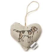 Mutts & Hounds - Dogs Linen Lavender Heart Natural - Beagle
