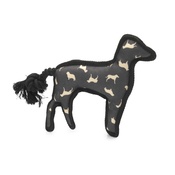 House of Paws - Silhouette Print Squeaky Dog Toy with Rope Tail