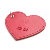 Hiro + Wolf - Leather Heart Poo Bag Pouch - Red