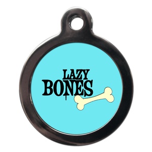Blue Lazy Bones Dog ID Tag