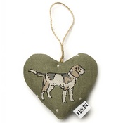 Mutts & Hounds - Dogs Linen Lavender Heart Green - Beagle