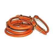 Pear Tannery - Rolled Leather Dog Collar - Tan